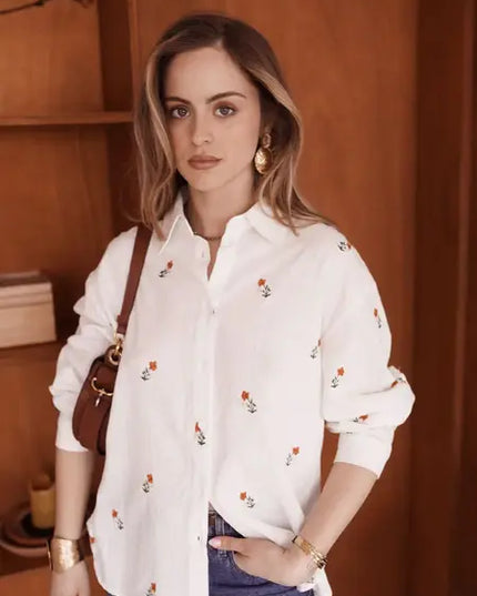 Eloise Floral Shirt - White
