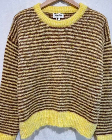 Emily Soft Knit Striped Sweater - Yellow