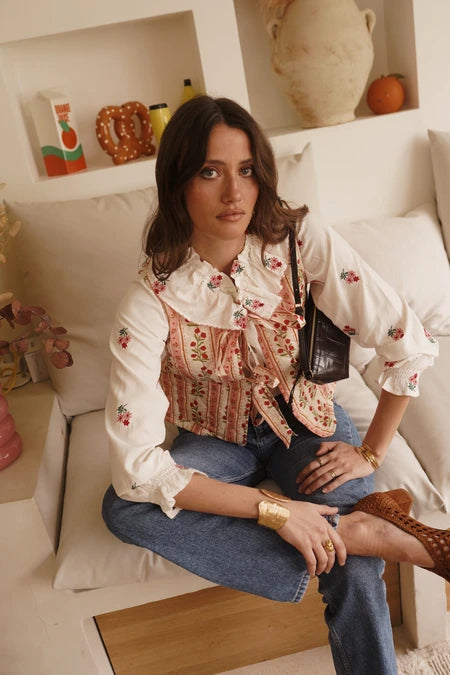 Susie Floral Quilted Tie Front Gilet