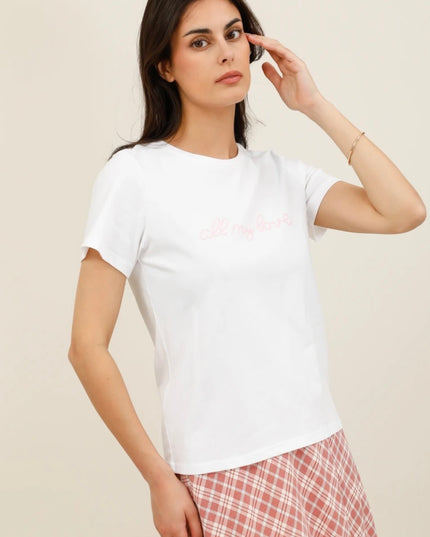 Jayne “All my love” Beaded T-Shirt - Pink