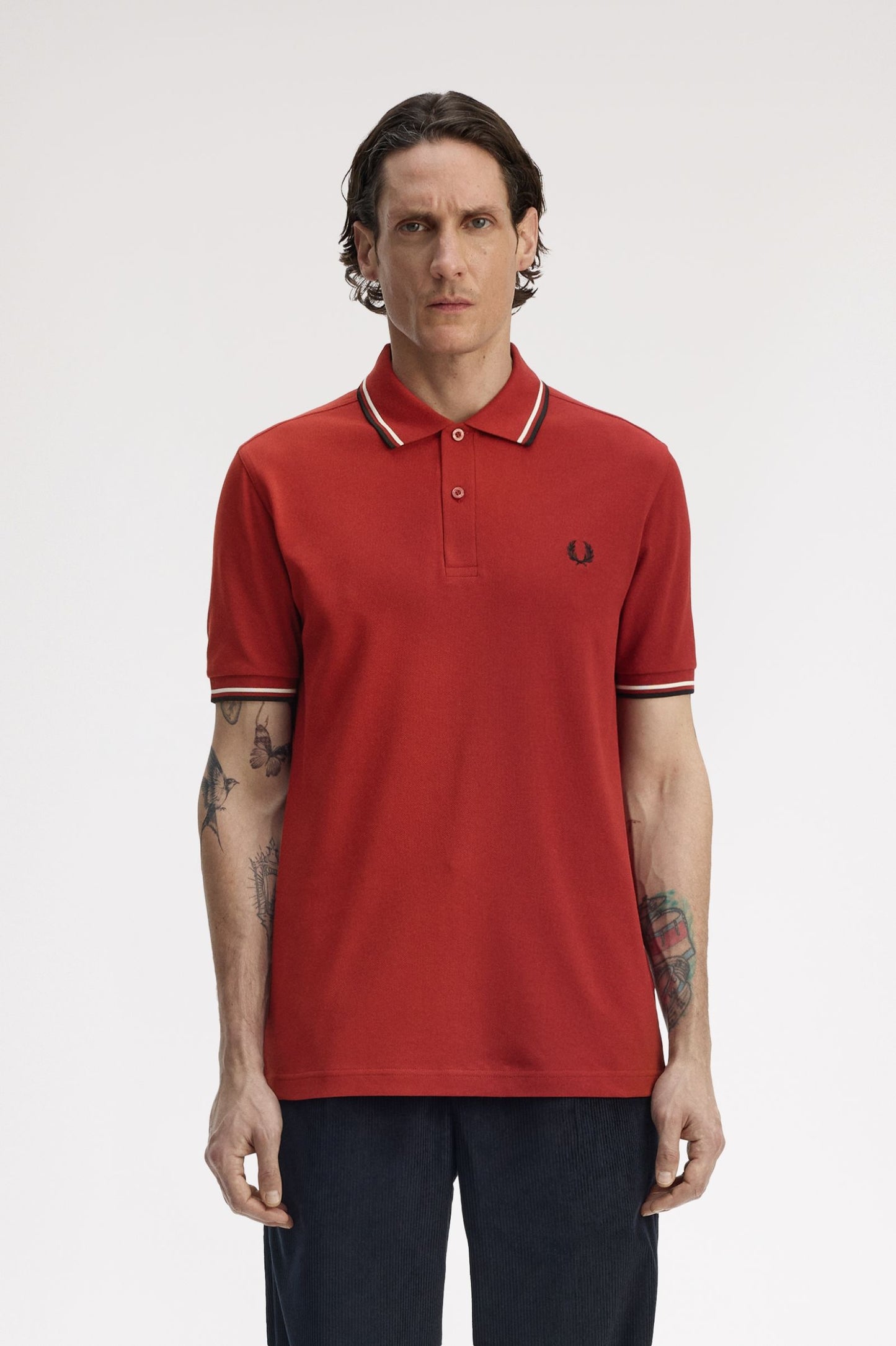 Twin Tipped Polo Shirt - Burnt Red