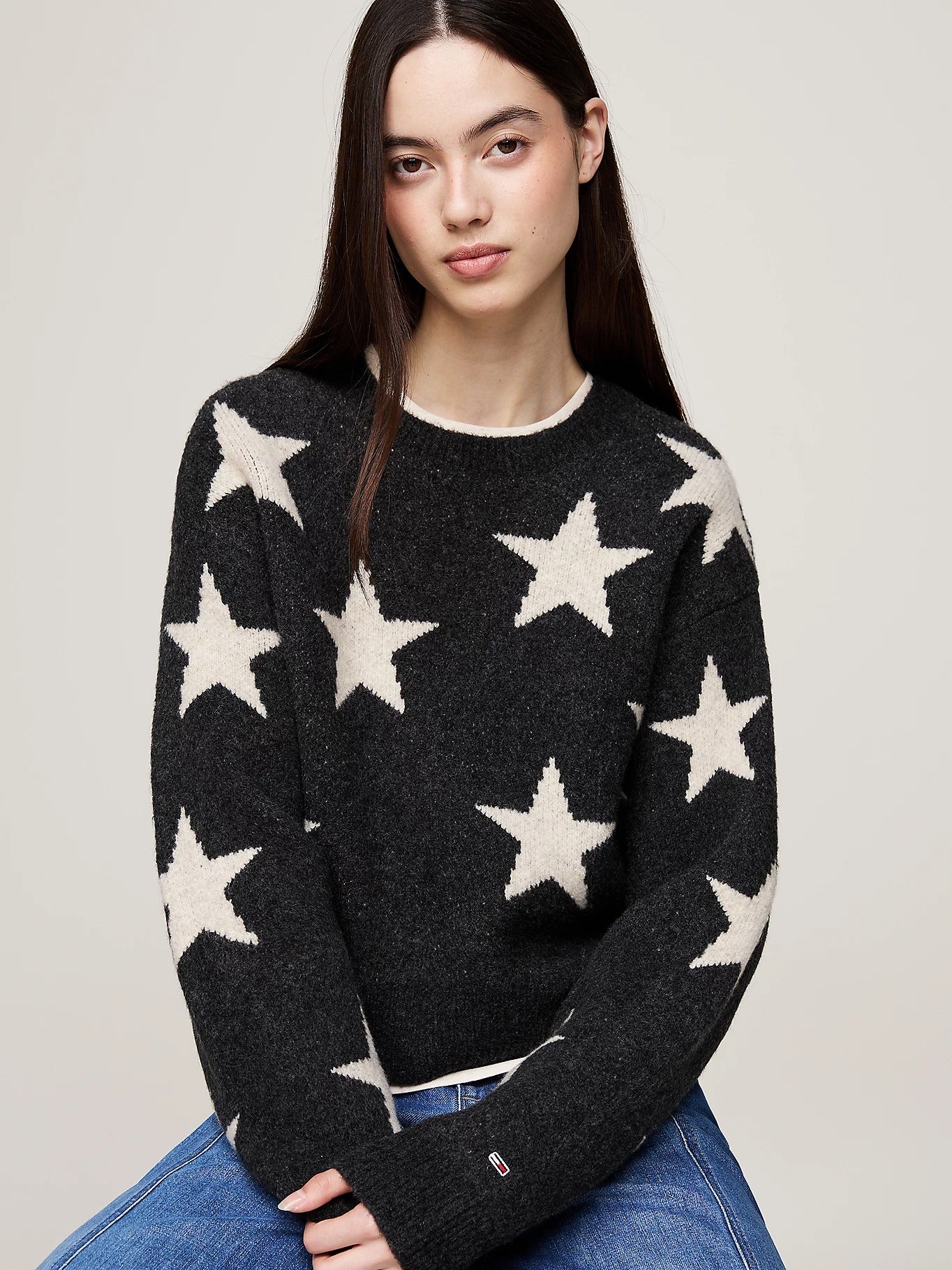 Star Knit Boxy Sweater - Black Mountain Startdust