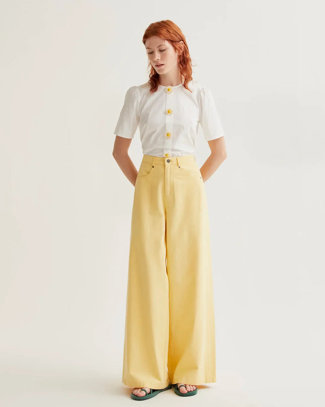 Sadie Floral Button Blouse - White