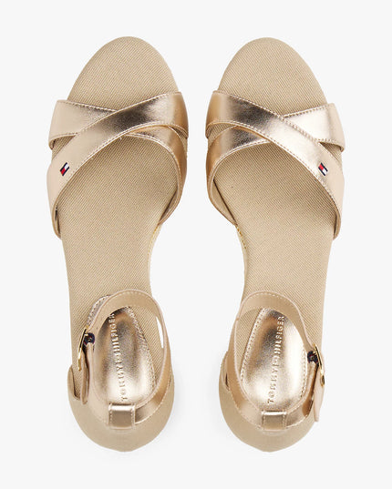 Metallic Wedge Espadrille Sandals - Gold