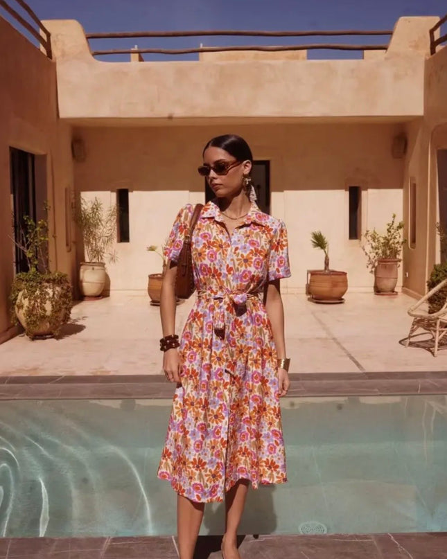 Mollie Riviera Print Shirt Dress