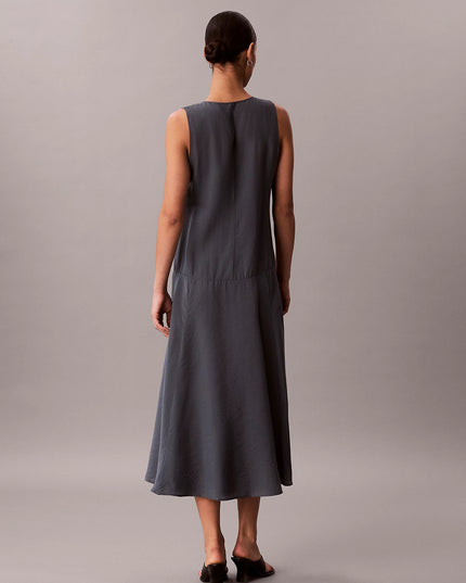 Voile A-Line Maxi Dress - Biloxi Blue