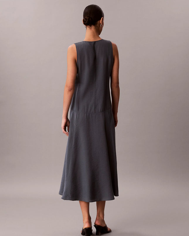 Voile A-Line Maxi Dress - Biloxi Blue