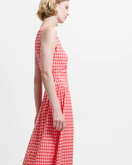 Sheila Voluminous Midi Dress - Watermelon Red
