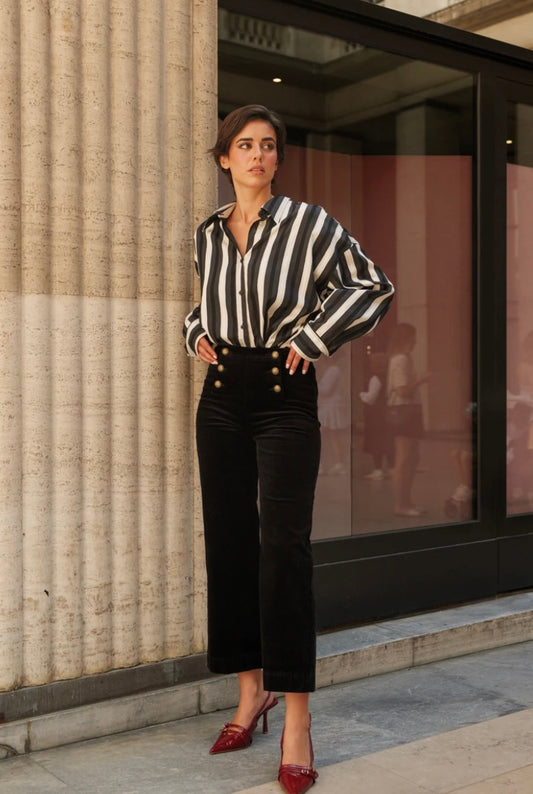 Victoria Corduroy Trouser - Black