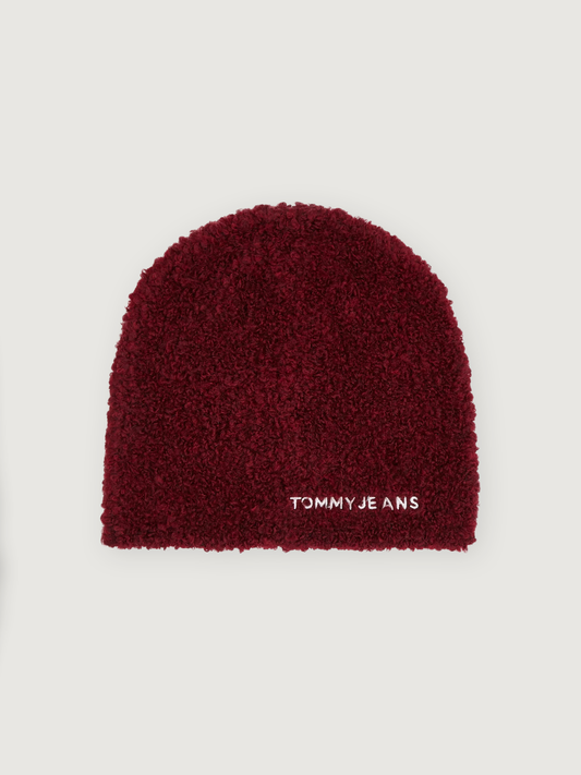 Tommy Jeans - Linear Logo Teddy Beanie - Deep Rouge