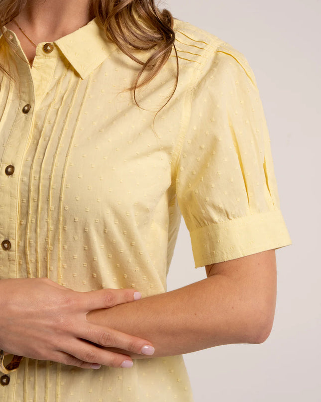 Cowrie Textured Blouse - Lemon