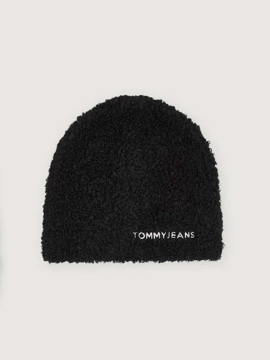 Tommy Jeans - Linear Logo Teddy Beanie - Black