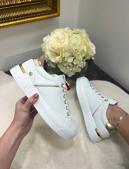 XTI Gold Textile Sneaker - White (142231)