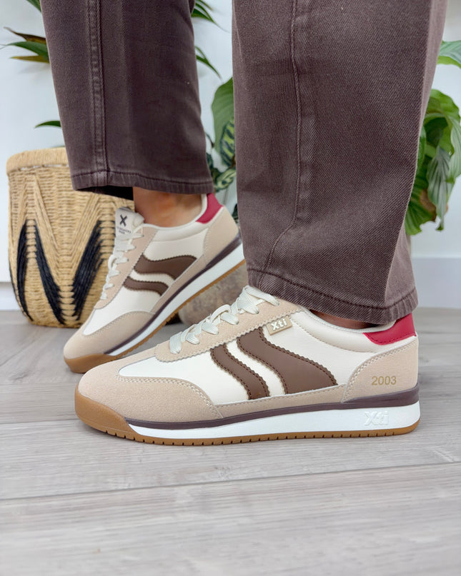 XTI - 146398 Low Retro Sneaker - Beige