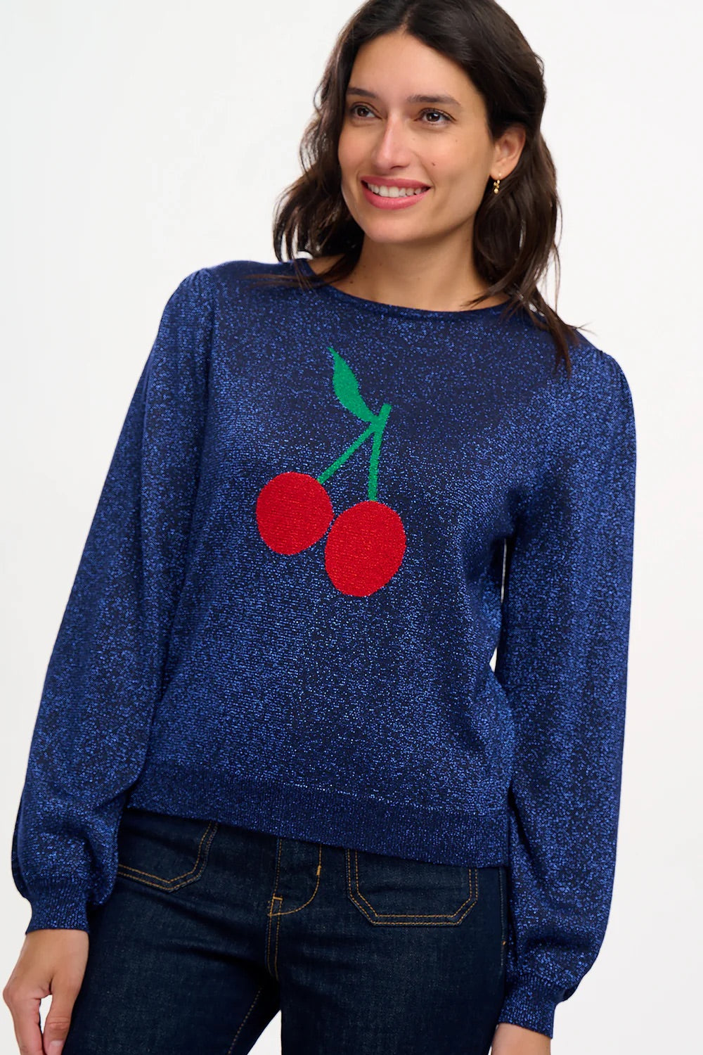 Sugarhill Brighton - Tiff Jumper - Navy, Cherry Good