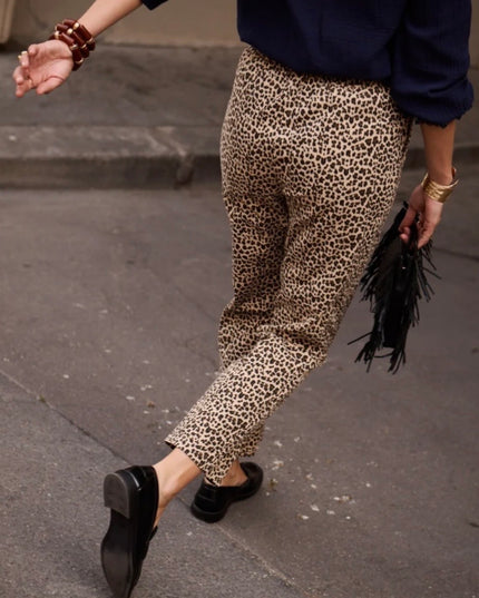 Jodie Straight Leg Trouser - Leopard