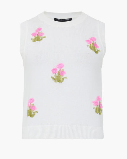 Junie Floral Applique Vest - Porcelain Cream