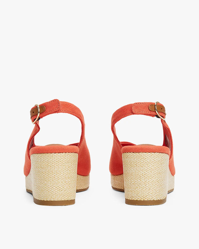 Canvas Slingback Wedge Espadrille Sandals - Rustic Clay
