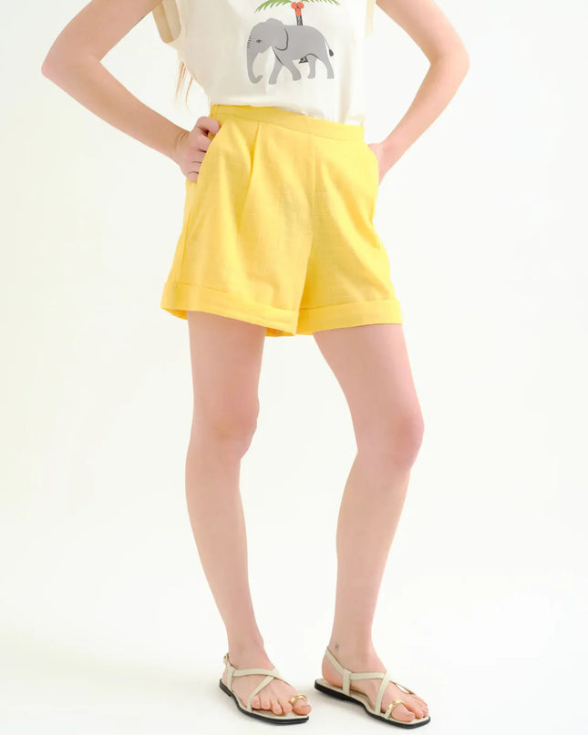 Cotton Shorts - Lemon