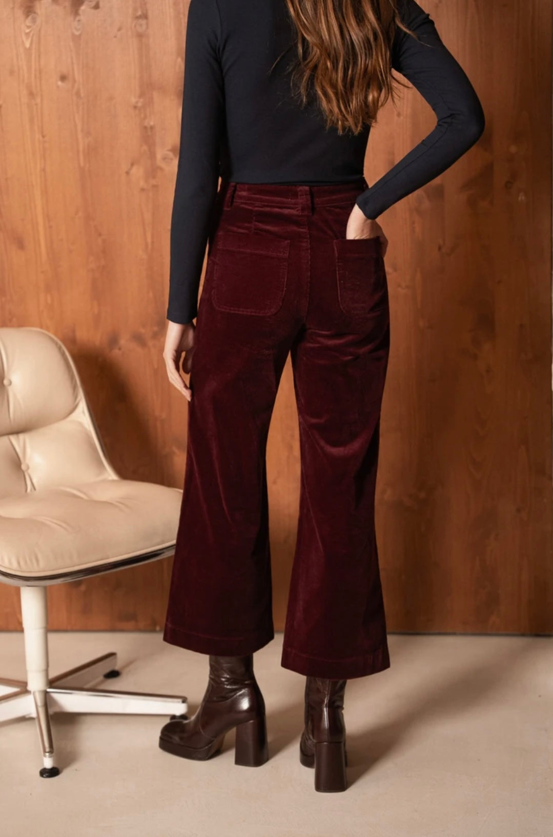Vivianne Corduroy Trouser - Burgundy