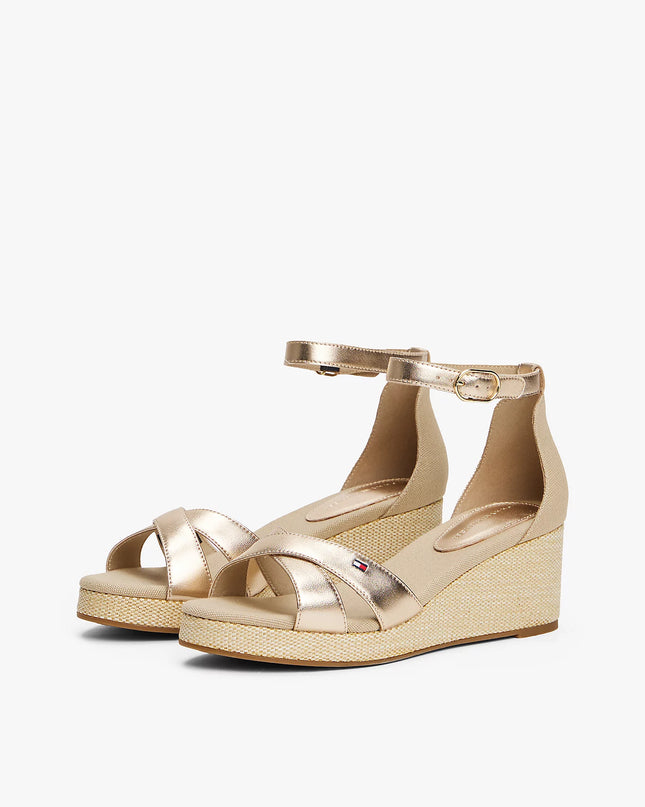 Metallic Wedge Espadrille Sandals - Gold