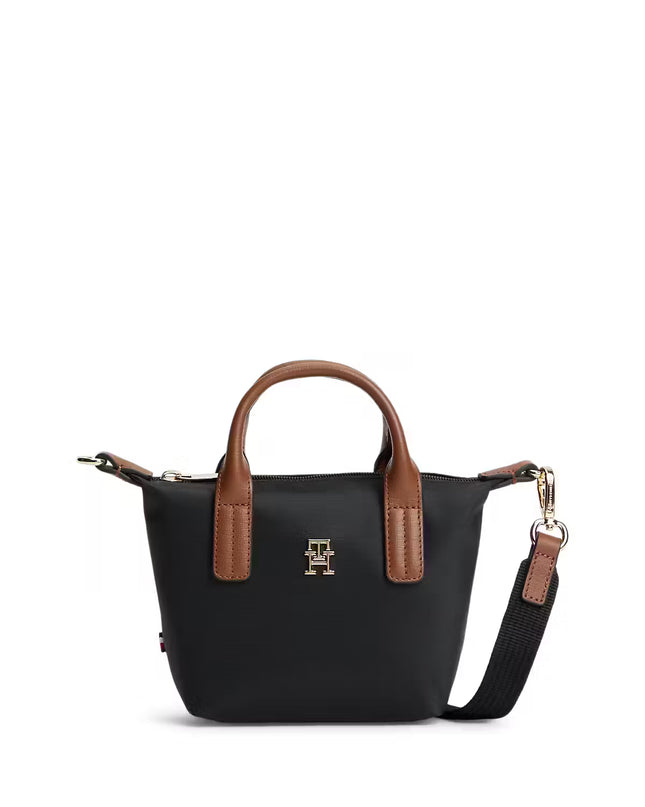 TH Monogram Crossbody Popette Micro Tote Bag - Black