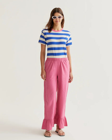 Striped Ringer Tee - Blue/Pink