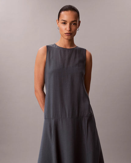 Voile A-Line Maxi Dress - Biloxi Blue