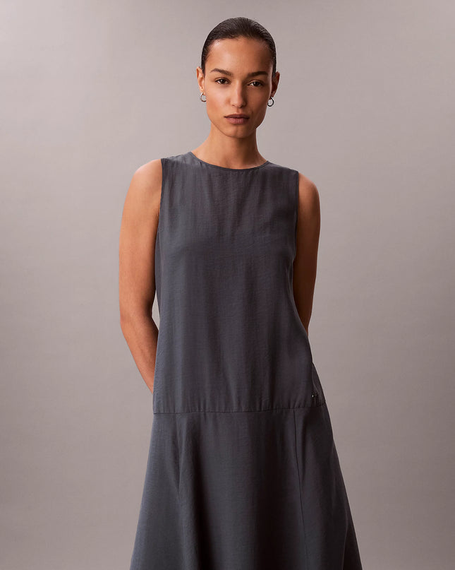 Voile A-Line Maxi Dress - Biloxi Blue