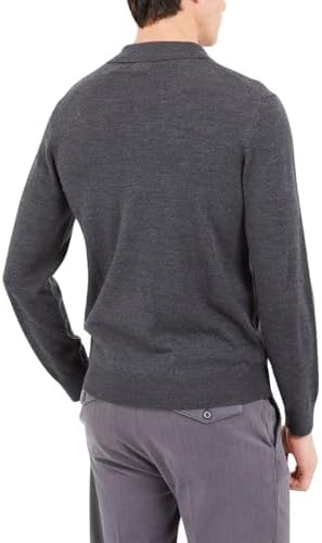 Guess Long Sleeved Knitted Polo Charcoal