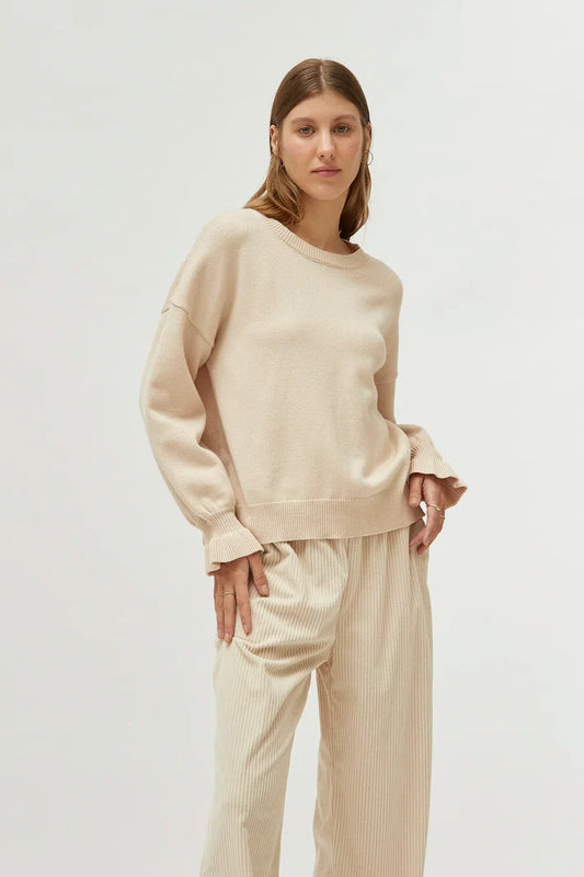 Beige cuff detail sweater