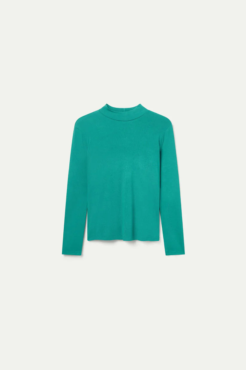 Green Mock Neck Top