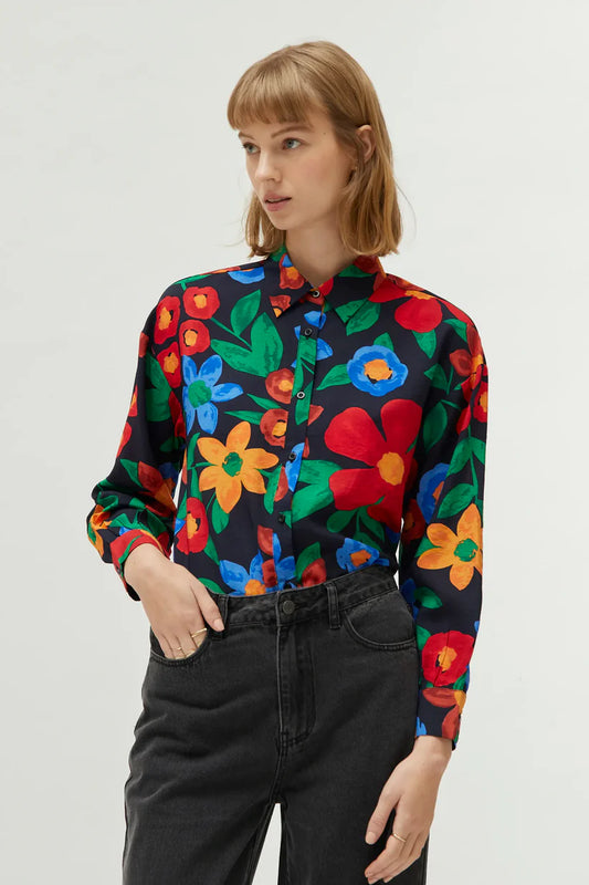 Multi-Coloured Floral Print Shirt