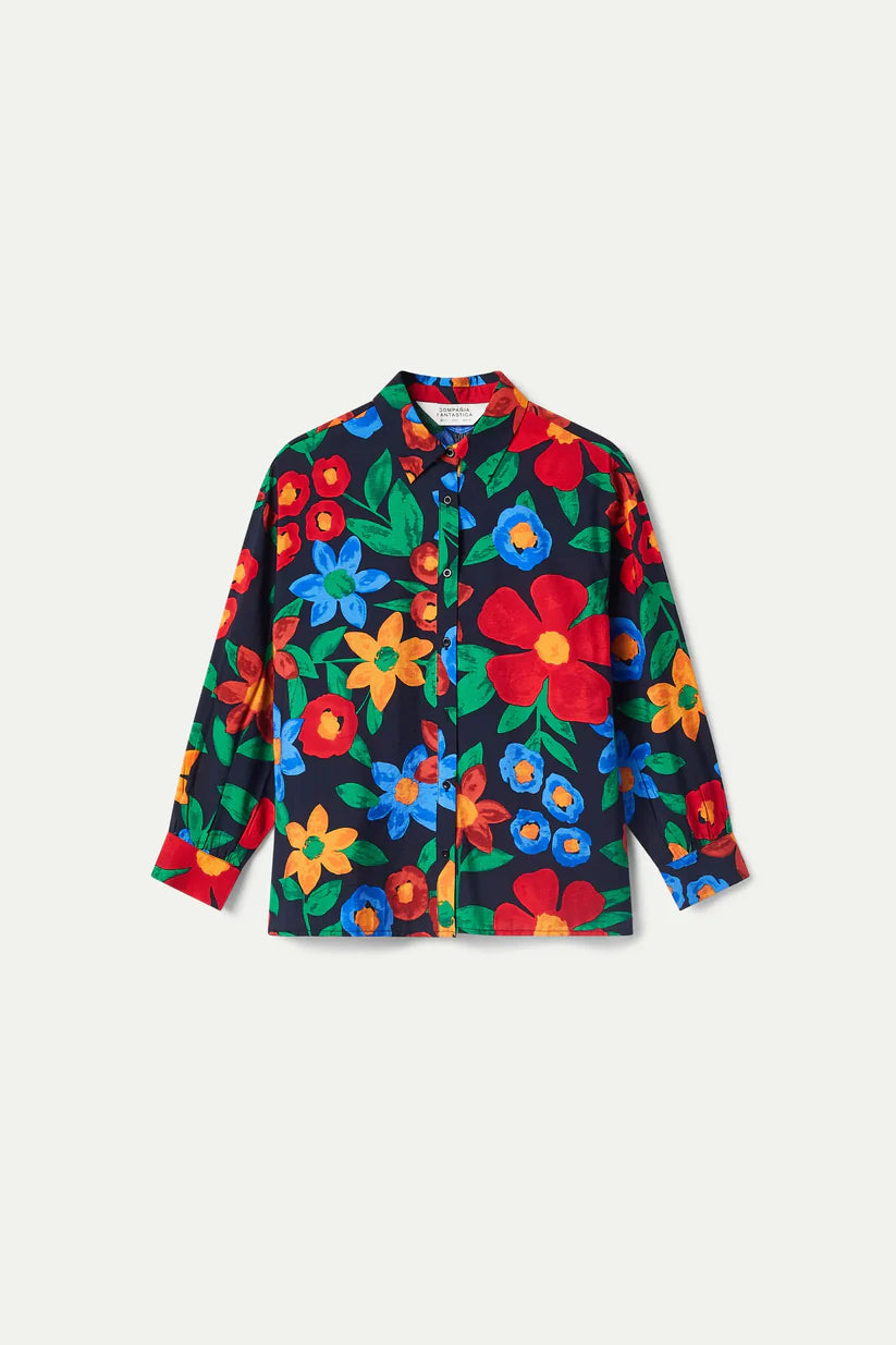 Multi-Coloured Floral Print Shirt