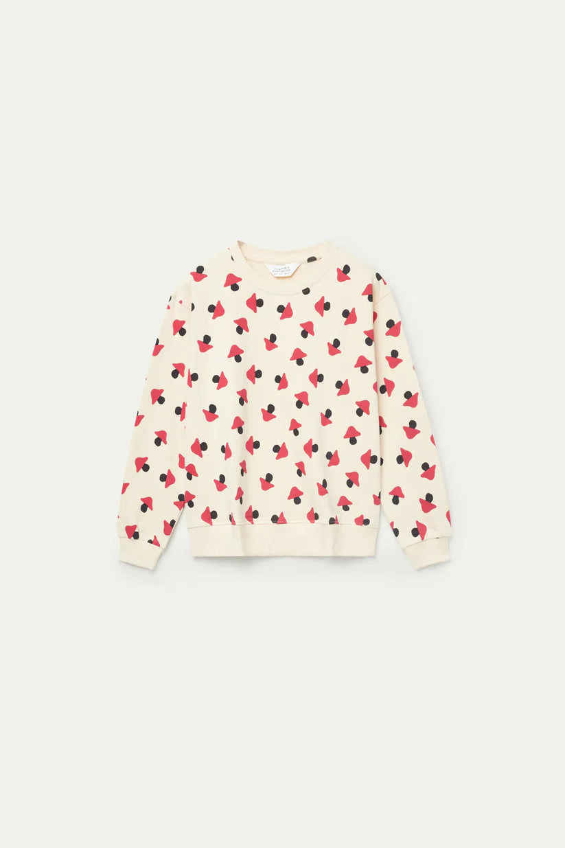 Beige Mushroom Print Sweatshirt