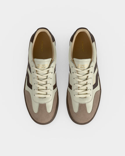 Cuzmo Leather Suede Sneakers in Putty/Desert Brown