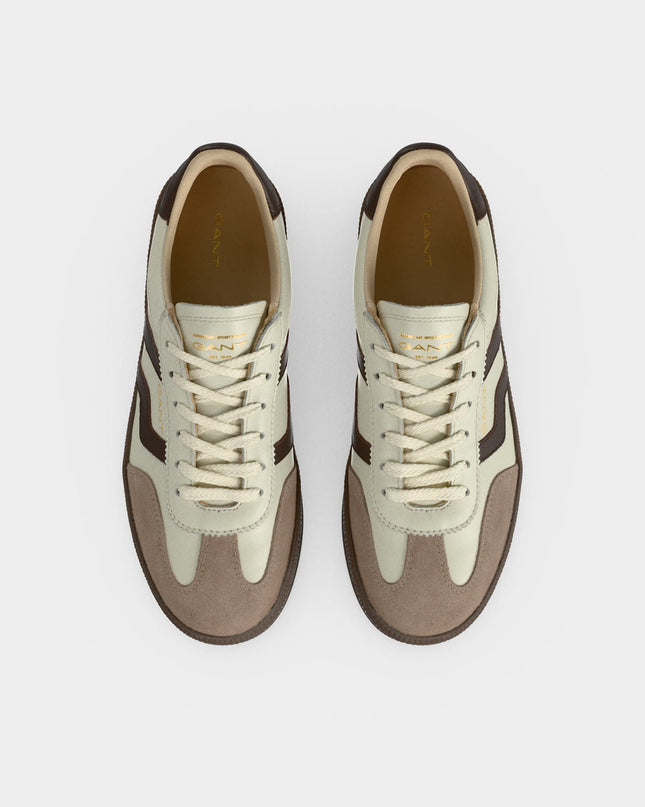 Cuzmo Leather Suede Sneakers in Putty/Desert Brown