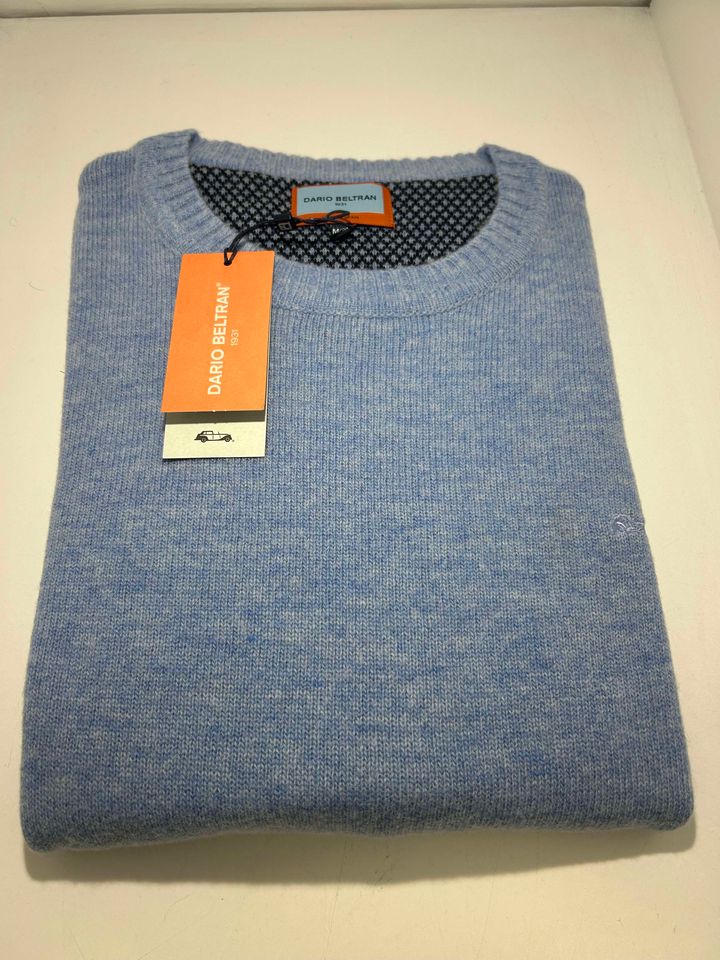 Dario Beltran Round Neck Jumper - Light Blue