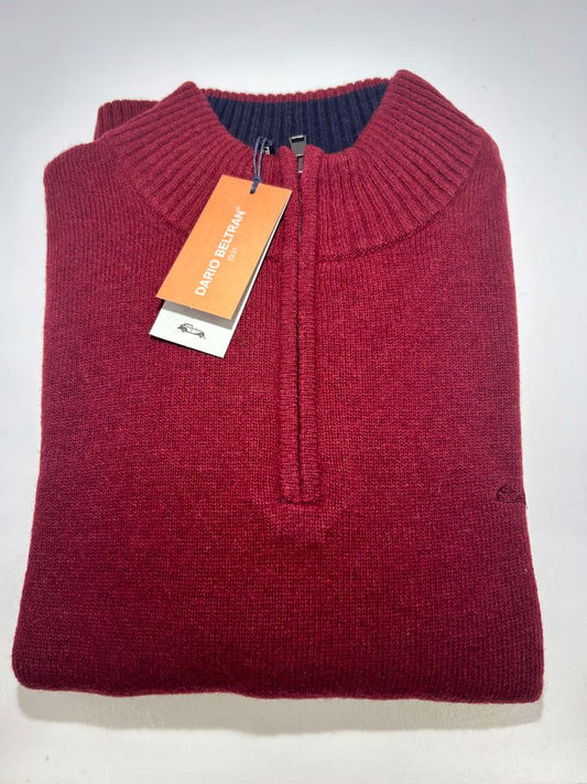 Dario Beltran 1/4 Zip Sweater - Red