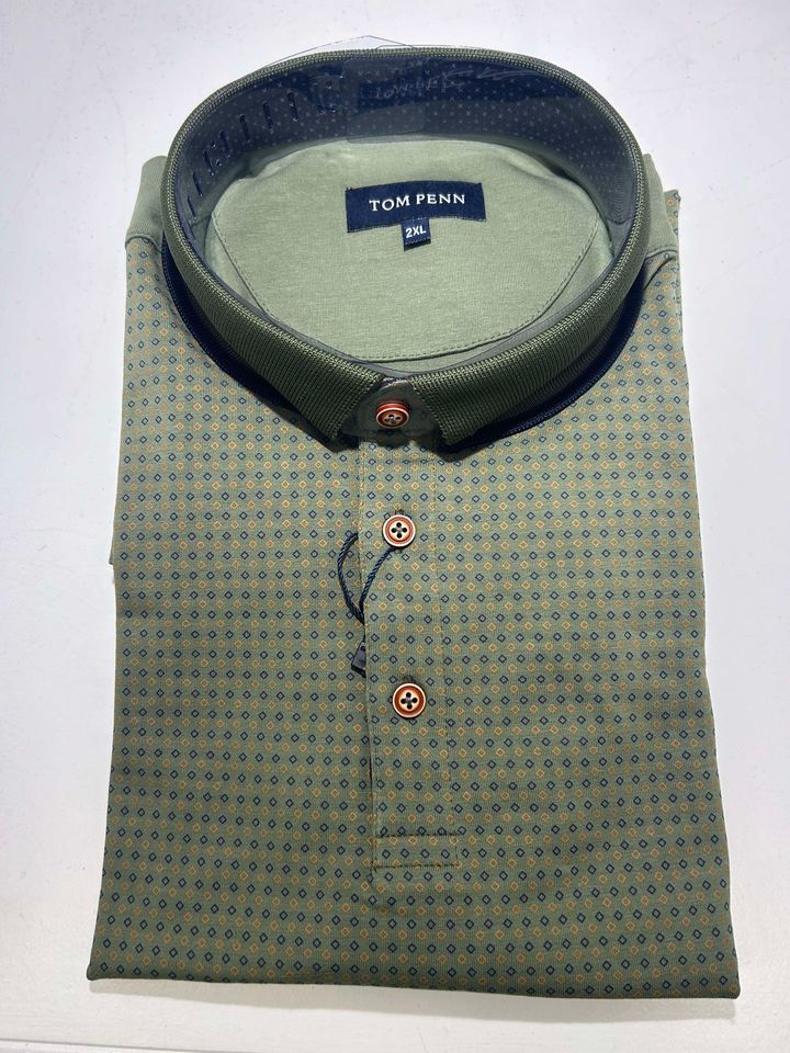 Tom Penn Polo Printed Front - Green