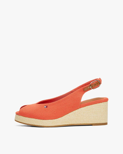 Canvas Slingback Wedge Espadrille Sandals - Rustic Clay