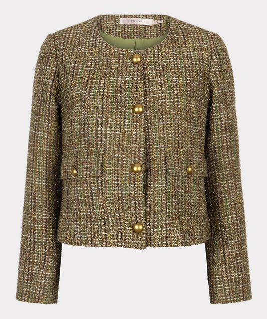 EsQualo - Tweed Blazer - Olive/Gold