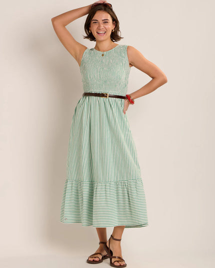 Trin Dress - Green Stripe