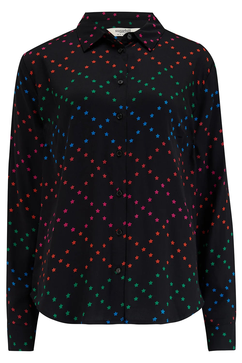 Sugarhill Brighton - Alora Shirt - Black, Rainbow Star Lattice