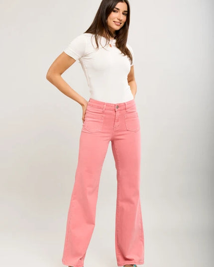 Anna Stretch Flare Jean - Coral