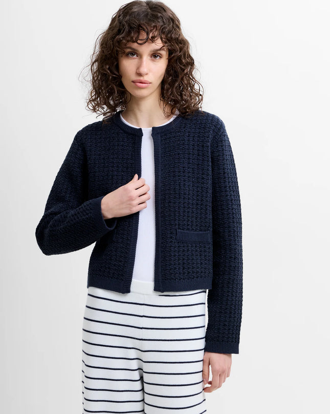 Noar Moss Stitch Cardigan - Navy