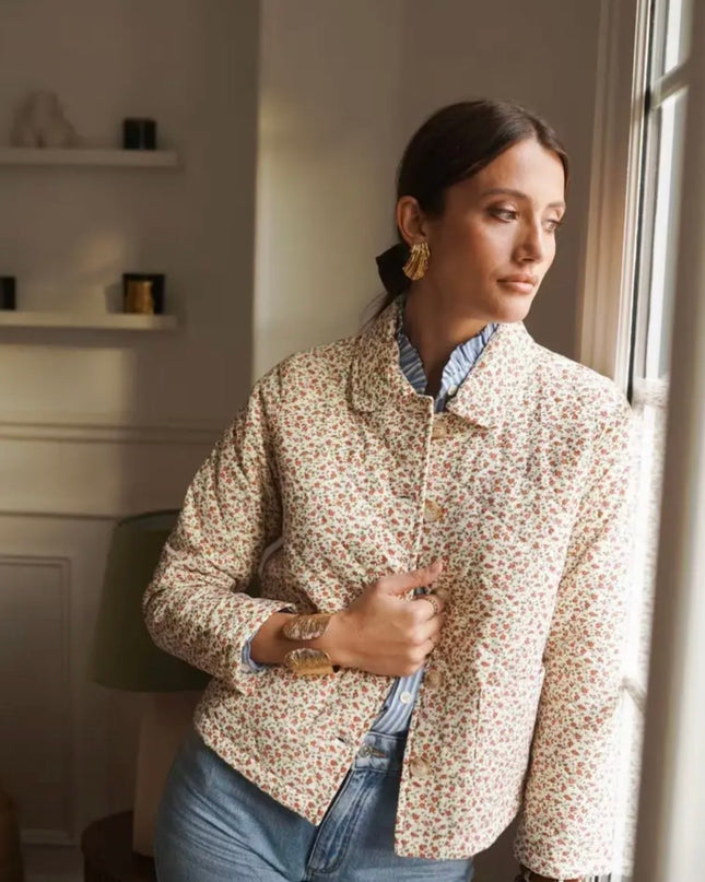 Pippa Floral Quilted Jacket - Pink