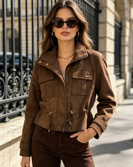 Amélie Suede Jacket - Brown