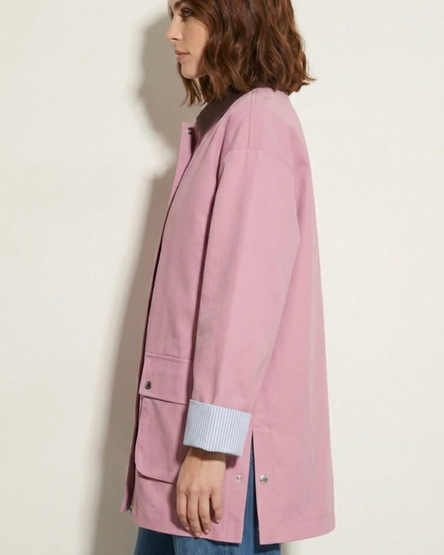 Benedite Mid-Length Barn Jacket - Old Rose