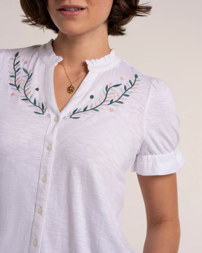 Isadora Embroidered Jersey Blouse